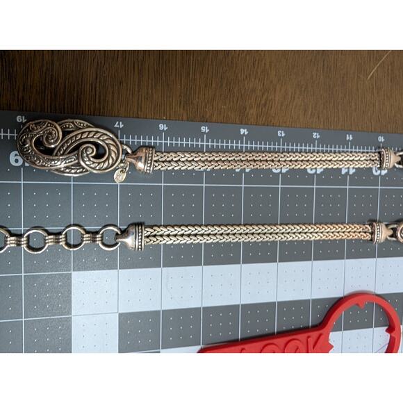 Brighton Belt Silver Bali Silvertone Double Strand L and XL avail READ main image 6